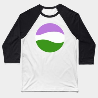 Genderqueer Waves Circle Baseball T-Shirt